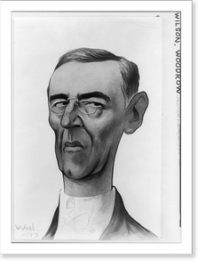 Antique Photo Print - Caricature of head-and-shoulders of Woodrow