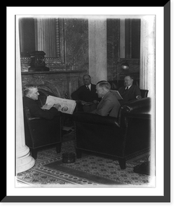 Senators Moses, Curtis, McNary, & Watson sitting in the CLoak Room of the Senate. Washington, D.C., 28 Feb. 1929, Antique Poster