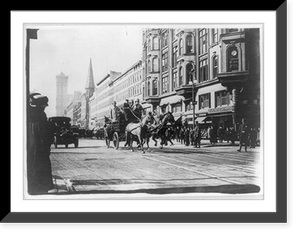 Vintage Street Scene - New York City - Horse-drawn fire engines