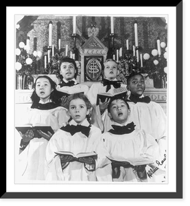 Historic Photo Print - Christmas - NAACP card showing integrated