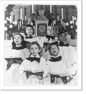 Historic Photo Print - Christmas - NAACP card showing integrated