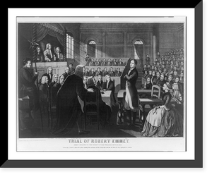 Trial of Robert Emmet, Emmet replying to the verdict of high treason, Sept. 19, 1803, Antique Print