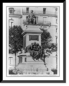 Alexandre Dumas, 1802-1870. Fr. Statuary, 19th century. Monument in Place Malesherbes, full-length, seated, Vintage Wall Art