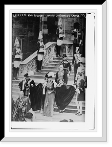 Historic Framed Print, King and Queen (Eng'l) leaving St. George's Chapel (Coronation),  17-7/8" x 21-7/8"