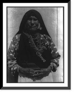 Historic Framed Print, Acoma Pueblo old woman,  17-7/8" x 21-7/8"