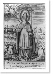 Vintage Photo Print - St. Patrick driving snakes out of Ireland