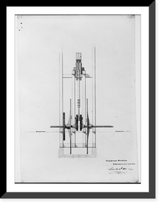 Steam engine, Washington Navy Yard, Washington, D.C. Transverse elevation, Vintage Poster
