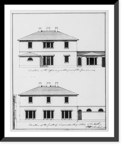 Armory (U.S. Arsenal"), Pittsburgh, Pennsylvania. Officer's and Commandants quarters, elevations", Historic Print