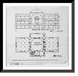 Armory (U.S. Arsenal"), Pittsburgh, Pennsylvania. Principal floor and study for section", Historic Print