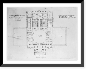 Historic Framed Print, [United States Capitol, Washington, D.C. Ground floor plan] - 2,  17-7/8" x 21-7/8"