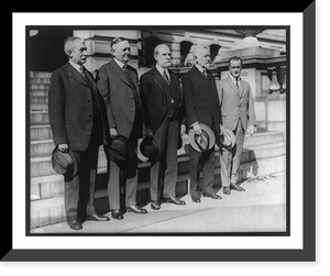 Elihu Root, Oscar Wilder Underwood, Charles Evans Hughes, Henry Cabot Lodge, Sr., and Mills, full-length portrait, standing, Antique Wall Art