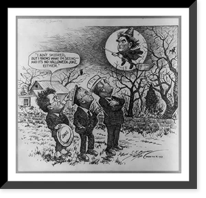 Antique Photo Print - Halloween - I ain't skeered