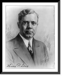 Antique Portrait - Huey P. Long portrait - Framed Wall Art Gift Idea