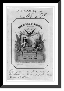 Maccoboy Snuff - First quality, rose scented - Manufactured by Edward Roome, Troy, New York, Antique Wall Art