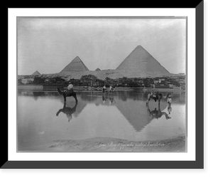 Egypt. Village and pyramids during the flood-time. ca. 189-, Vintage Wall Art