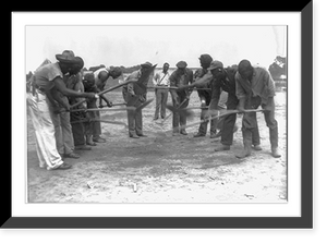 African American convicts working with shovels, possibly the singers of Rock Island Line" at Cummins State Farm, Gould, Arkansas, 1934", Antique Print