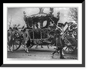 King George and Queen Mary in Royal Coach guarded by equerries and beef eaters, on the way to open Parliament, 12-27-21, Vintage Wall Art