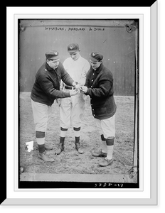 Historic Framed Print, Washburn with Rube Marquard & Mike Donlin, New York, NL (baseball),  17-7/8" x 21-7/8"