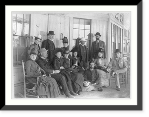 Group taken on porch of San Carlos Hotel, St. James, Antique Print