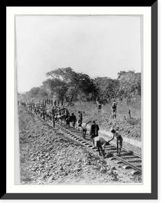 Antique Architecture - Railroads & Depots - Man building railway