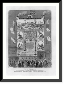 Antique Photo Print - View of transparency in front of headquarters