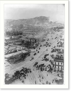 Antique Scenic Print - Bay St. and Telegraph Hill