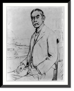 Alfred Edward Housman, 1859-1936, half-length portrait, seated, Vintage Print