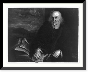 Historic Framed Print, [Thomas Hobbes, 1588-1679, half-length portrait, seated at desk],  17-7/8" x 21-7/8"