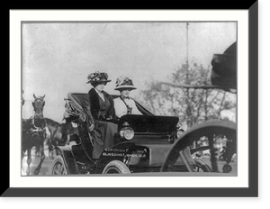 Mrs. Alice (Roosevelt) Longworth, 1884-, driving auto, with friend Classic, Antique Wall Art