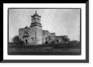 Historic Framed Print, [Picturesque San Antonio" - Texas,  ca. 1890: Mission San Jose. 2nd mission]",  17-7/8" x 21-7/8"