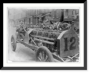 Vanderbilt's 250 horse power auto, Sartori driving, Vintage Print