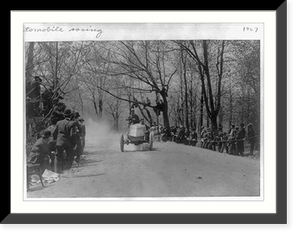 2-man racing car rounding curve, Antique Poster
