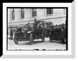 Historic Framed Print, Taft's Auto leaving N.Y. Public Library,  17-7/8" x 21-7/8"