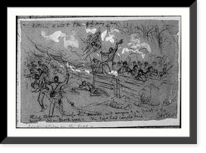 Rebel advance through the smoke, and seizure of a part of the breastworks on Brock road. The logs had caught fire, Antique Wall Art