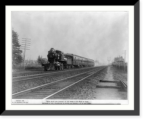 Historic Framed Print, Royal Blue Line Limited",  at the speed of 55 miles an hour. B&O,  P&R and Central R.R. of New Jersey",  17-7/8" x 21-7/8"