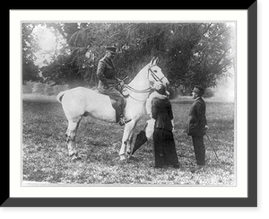 Horatio Herbert Kitchener, 1st Earl Kitchener, 1850-1916, on white horse talking with Lord Daniel and Lady Geech Classic, Historic Print