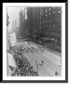 Great Lakes Naval Training School band marching on Euclid Ave., Cleveland, Historic Print