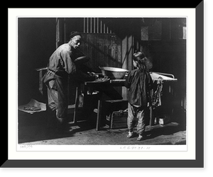 San Francisco Chinatown, 1895-1900(?): man and boy working at outdoor laundry, Vintage Poster