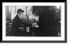 Ham operator with his amateur radio equipment, Vintage Wall Art