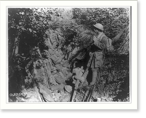 Vintage Photo Print - American soldiers in trenches, France, 1918