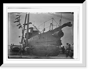 Historic Framed Print, Jap torpedo boat, driver ashore,  17-7/8" x 21-7/8"