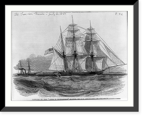 Historic Framed Print, Capture of the ANN D. RICHARDSON slaver [flying U.S. flag] by H.M. Steam-frigate PLUTO,  17-7/8" x 21-7/8"