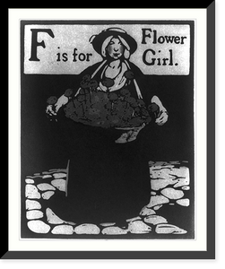 Historic Framed Print, F is for Flower Girl,  17-7/8" x 21-7/8"