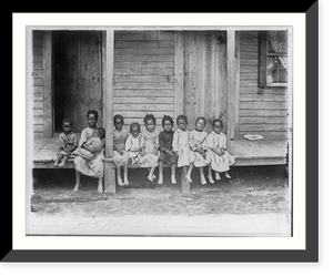 10 small African American children posed sitting on porch step; Louisiana product, Hammond, La."" Classic, Vintage Wall Art