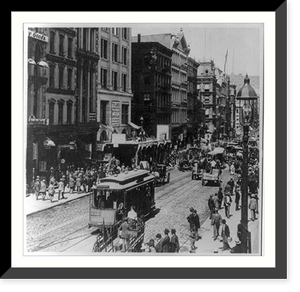 Historic Framed Print, Broadway, the busy thoroughfare of New York City,  17-7/8" x 21-7/8"