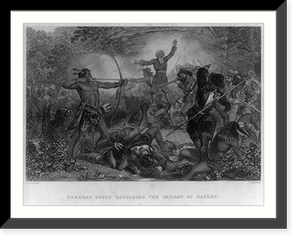 General Goffe repulsing the Indians at Hadley Classic, Vintage Wall Art