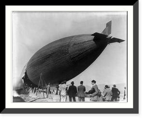 Dirigible City of Glendale" being taken out of hangar for test flight", Vintage Print