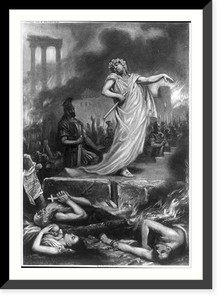 Historic Framed Print, [Nero at the burning of Rome],  17-7/8" x 21-7/8"