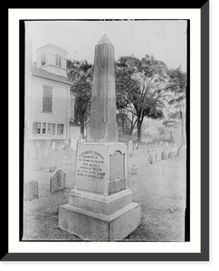 Historic Framed Print, [Monument at grave of Elisabeth Pabodie,  daughter of the Plymouth Pilgrims,  John Alden and Priscilla Mullin. The first white woman born in New England." Little Compton,  R.I.]",  17-7/8" x 21-7/8"