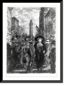 Historic Framed Print, Fifth Avenue, 1909,  17-7/8" x 21-7/8"